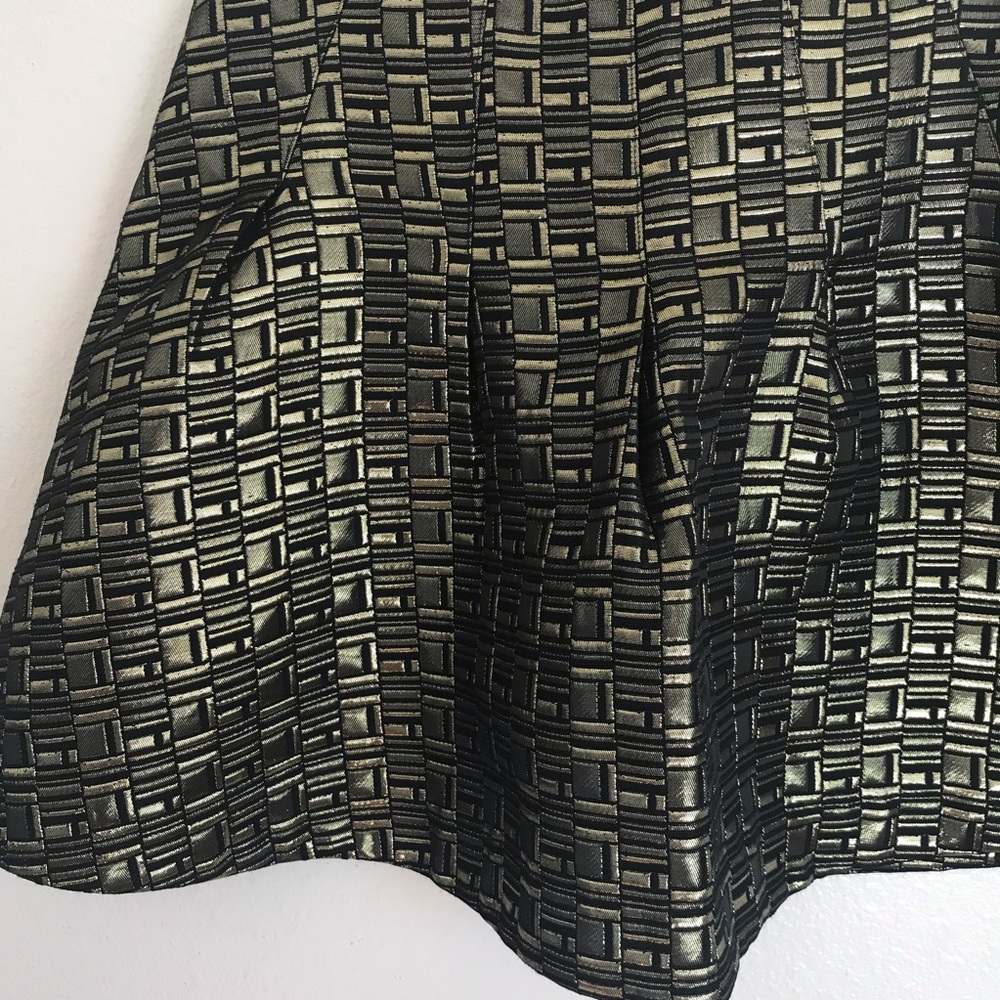 Kate Spade Gold Jacquard Fluted Hem Mini Skirt - New With Tags NWT HP - Picture 4 of 8